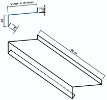 Parapet Wąski (do 14 cm) 4 cm x 100 cm